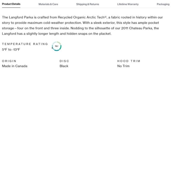 Canada Goose Langford Parka Black Label 2062MB Black Jacket Coat Men's XS New - Picture 11 of 16